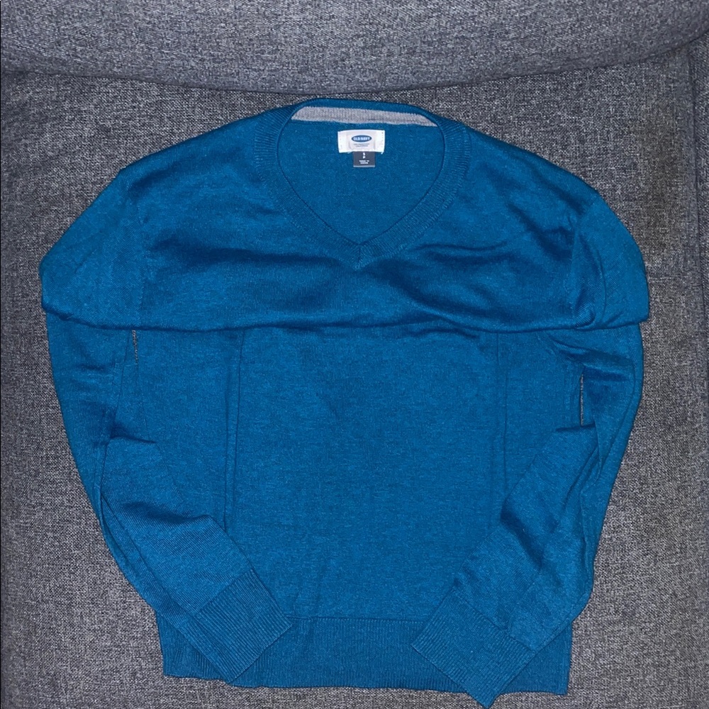 Old Navy Men's Teal V-Neck Sweater